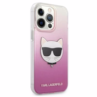 Karl Lagerfeld Choupette Head ümbris iPhone 13 Pro Max jaoks - roosa