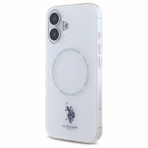 US Polo IML Ring MagSafe iPhone 16 Ümbris - valge