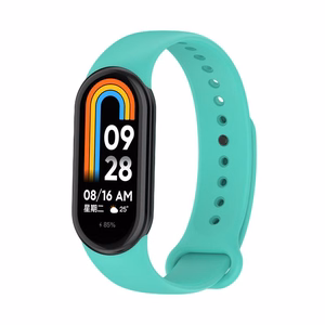 СИЛИКОНОВЫЙ РЕМЕШОК MI BAND 8/M8 (10). МЯТНЫЙ