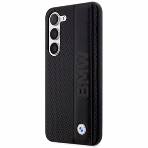 Чехол BMW BMHCS23M22RDPK S23+ S916 чёрный/чёрный жёсткий кожаный Textured & Stripe