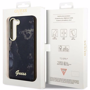 Guess GUHCS23MHTMRSK S23+ S916 чёрный/чёрный жёсткий чехол Golden Marble Collection