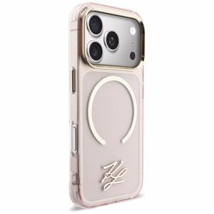 Karl Lagerfeld IML KL Script Logo MagSafe Ümbris for iPhone 17 Pro Max - roosa