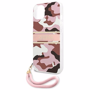 Guess GUHCP13MKCABPI iPhone 13 6.1" розовый/розовый жёсткий чехол Camo Strap Collection