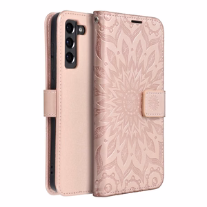 MEZZO Book ümbris jaoks SAMSUNG S21 FE mandala rose kuldne