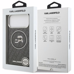 Karl Lagerfeld IML Glitter Karl&Choupette Heads Logo MagSafe Ümbris jaoks iPhone 17 Pro Max - Must