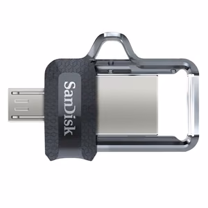 SanDisk 173386 USB mälupulk 128 GB USB Type-A / Micro-USB must, läbipaistev