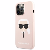 KARL LAGERFELD ümbris jaoks IPHONE 13 Pro KLHCP13LSLKHLP (Silicone K. Head) light roosa