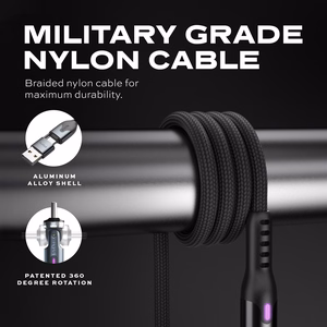 STATIK PowerPivot Pro Nylon Braided Cabel, USB-C to USB-C, 1m, Black