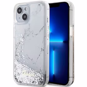 GUESS ümbris jaoks IPHONE 13 / 14 / 15 GUHCP14SLCSGSGH (Liquid Glitter Marble) valge