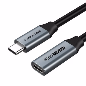 Extension Kaabel USB 3.0 Type-C (M) - USB Type-C (F), 5Gbps, 60W, 4K/60Hz, 0.5m