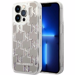Karl Lagerfeld KLHCP14LLMNMS iPhone 14 Pro 6.1 "hardcase hõbedane / hõbedane Liquid Glitter Monogram