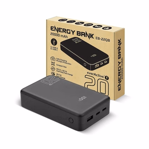 Välisaku 20 000mAh, 1x USB, 2x USB-C, 20W, QC4+, LCD ekraan, must