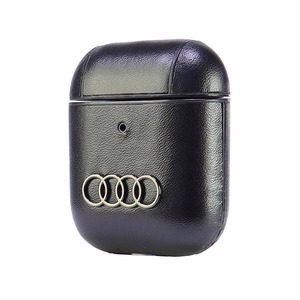 Audi Leather Big Logo Ümbris jaoks AirPods 1 / 2 - must