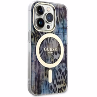 Guess GUHMP14XHLEOPWB iPhone 14 Pro Max 6.7" sinine/sinine hardcase Leopard MagSafe