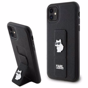 KARL LAGERFELD ümbris jaoks IPHONE 11 KLHCN61GSACHPK (Gripstand Saffiano choupette PIN) must