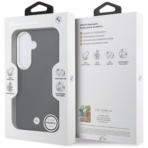 Чехол BMW Sign Metal Logo MagSafe для Samsung Galaxy S26+, чёрный
