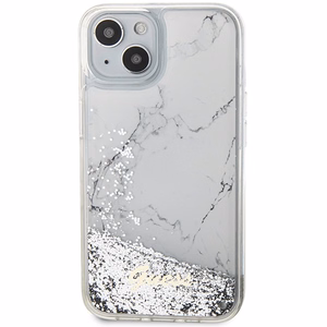 Чехол GUESS для IPHONE 13 / 14 / 15 GUHCP14SLCSGSGH (Liquid Glitter Marble) белый