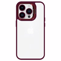 Tel Protect Kickstand Ümbris + camera glass (lens) jaoks Iphone 14 Pro Max burgundia