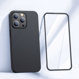 Joyroom 360 Full Чехол передняя и задняя крышка для iPhone 13 Pro Max + закалённое стекло чёрный (JR-BP928 black)