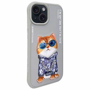 Nimmy Glasses Cool Cat iPhone 15 Ümbris - Hall