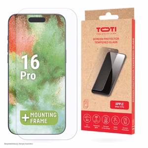 Karastatud klaas 2D täisekraanikaitse iPhone 16 Pro jaoks, läbipaistev