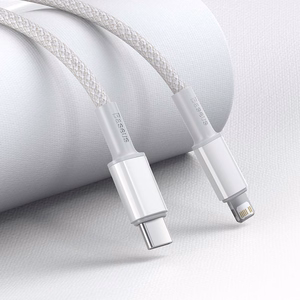 USB cable Baseus High Density Braided PD20W Type-C to Lightning 1.0m valge CATLGD-02