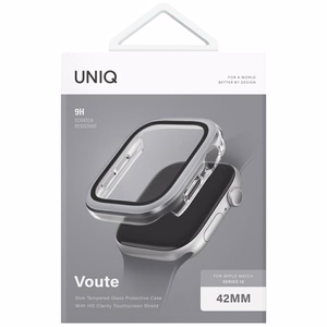 Uniq Voute Karastatud klaas Ümbris jaoks Apple Watch 10 42 mm - Hõbedane