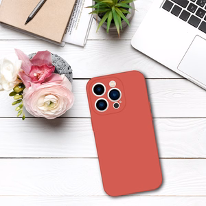 Силиконовый чехол Tel Protect Premium для iPhone 15 Pro Max коралловый