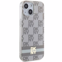 DKNY IML Checkered Mono Pattern & Printed Stripes MagSafe ümbris jaoks iPhone 15 / 14 / 13 - beige