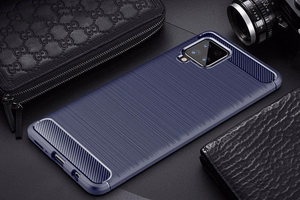 Carbon Case Paindlik kate TPU ümbris Samsung Galaxy A42 5G musta