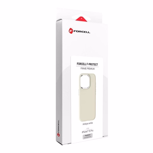 Ümbris jaoks iPhone 15 PRO Forcell F-Protect Raam Premium ühilduv wiht Magsafe antique valge