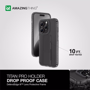 Amazing Thing Titan Pro Holder Чехол 10FT IP156.7PTHBK для Iphone 15 Pro Max чёрный с подставкой