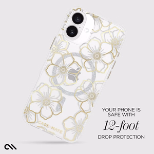 Case-Mate Floral Gems MagSafe ümbris seadmele iPhone 16 Plus, kuldne