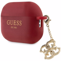 Guess GUAP2LECG4M ümbris jaoks AirPods Pro 2 cover lilla/magenta Liquid Silicone Glitter Triangle Charm