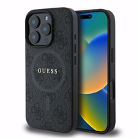 Guess 4G Ring Classic Logo MagSafe ümbris jaoks iPhone 16 Pro - must