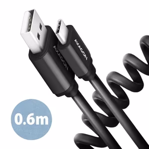 Axagon USB-C USB2.0 kaabel 0.6m keerdkaabel must BUCM-AM10TB
