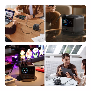Joyroom Podix JR-TRD01 GaN 140W Desktop Laadija with 5 Ports and Dual Retractable Cables - Hall