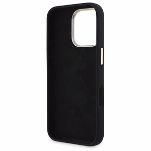 Guess Silicone Script Metal Logo & Frame Ümbris jaoks iPhone 16 Pro Max - must