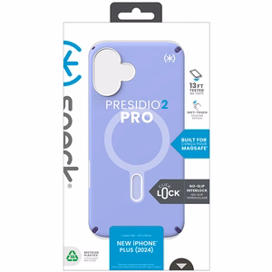 Speck Presidio2 Pro MagSafe'i ja ClickLocki toega ümbris iPhone 16 Plus-le, Future Lavender/Cassis Purple