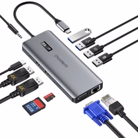 Choetech multifunctional HUB koos ekraan 12in1 USB-C to USB-C / USB-A / HDMI / VGA / AUX / SD / TF hall (HUB-M26)