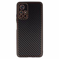 TEL PROTECT Leather Carbon Ümbris jaoks Xiaomi Redmi Note 11 5G/Note 11S 5G/Poco M4 Pro 5G Must