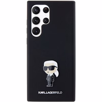 Karl Lagerfeld Silicone Ikonik Metal Pin ümbris jaoks Samsung Galaxy S23 Ultra - must