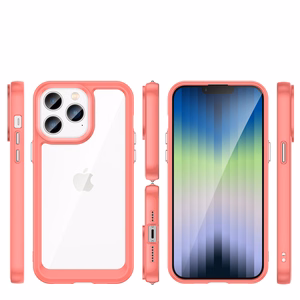 Outer Space Case iPhone 14 Pro Max kõvakate geelraamiga punane