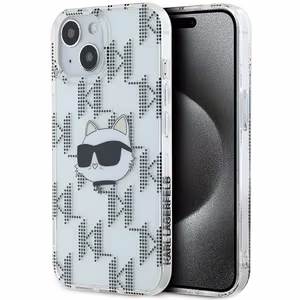 Karl Lagerfeld IML Choupette Head & Monogram ümbris jaoks iPhone 15 / 14 / 13 - läbipaistev