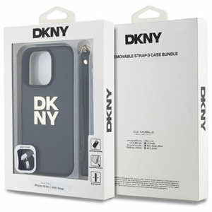 DKNY Wrist Strap Stock Logo iPhone 16 Pro Max Ümbris - Must