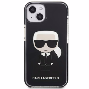 Karl Lagerfeld Iconik Karl ümbris iPhone 13 mini jaoks - must