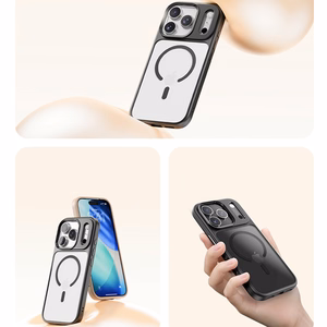 Rock Guard Lens Protection Series Magnetic Ümbris jaoks Iphone 17 Air läbipaistev-must