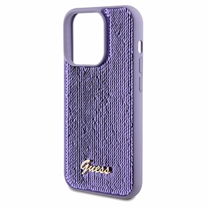 Guess Sequin Script Metal ümbris jaoks iPhone 14 Pro Max - lilla