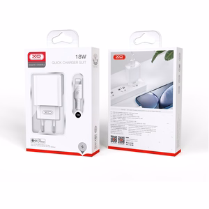 XO seinalaadija CE02D QC 3.0 18W 1x USB, valge + USB-C-kaabel
