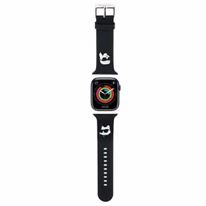 Karl Lagerfeld 3D Rubber Karl ja Choupette Heads rihm must Apple Watch 38/40/41mm jaoks